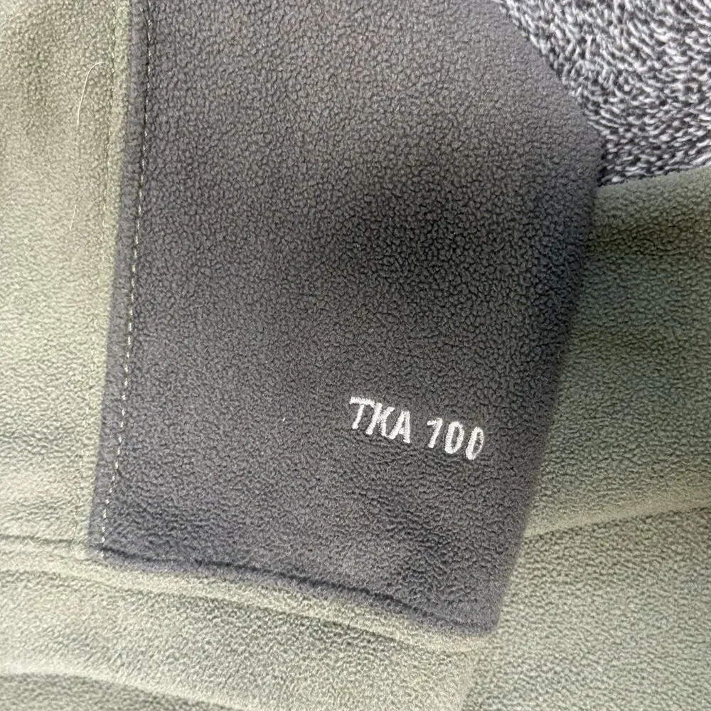 The North Face TKA 100 Fleece Mens 2XL Quarter Zip Olive Gray